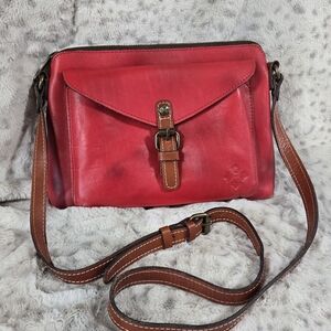 Patricia Nash 'Avellino' Red Leather Crossbody Bag